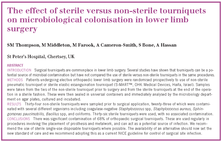 【安全性】下肢手术中使用无菌和非无菌止血带对微生物定植的影响