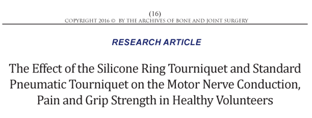 【生理学和生物学】硅胶环止血带和标准气囊止血带对健康受试者的运动神经传导、疼痛和握力的影响